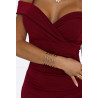 Robe midi à épaules et décolleté ouverts - bordeaux